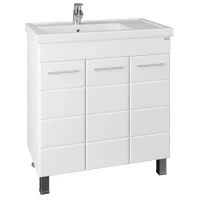 Тумба с раковиной белый глянец 81 см Санта Омега 207051 + Foctep80P