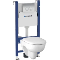 Комплект подвесной унитаз 500.801.00.1 + система инсталляции 458.124.21.1 Geberit Renova 500.124.TC.R