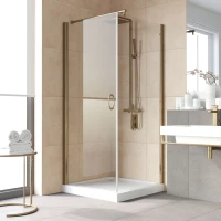 Душевой уголок Vegas Glass EP-Fis LUX 80*120 05 01 L 80x120 см L, профиль бронза, стекло прозрачное