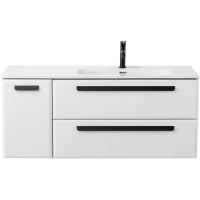 Тумба под раковину Cezares Eco ECO-CER-N-1200-2C-1A-SO-BL-R 120 см R, подвесная, Bianco Lucido