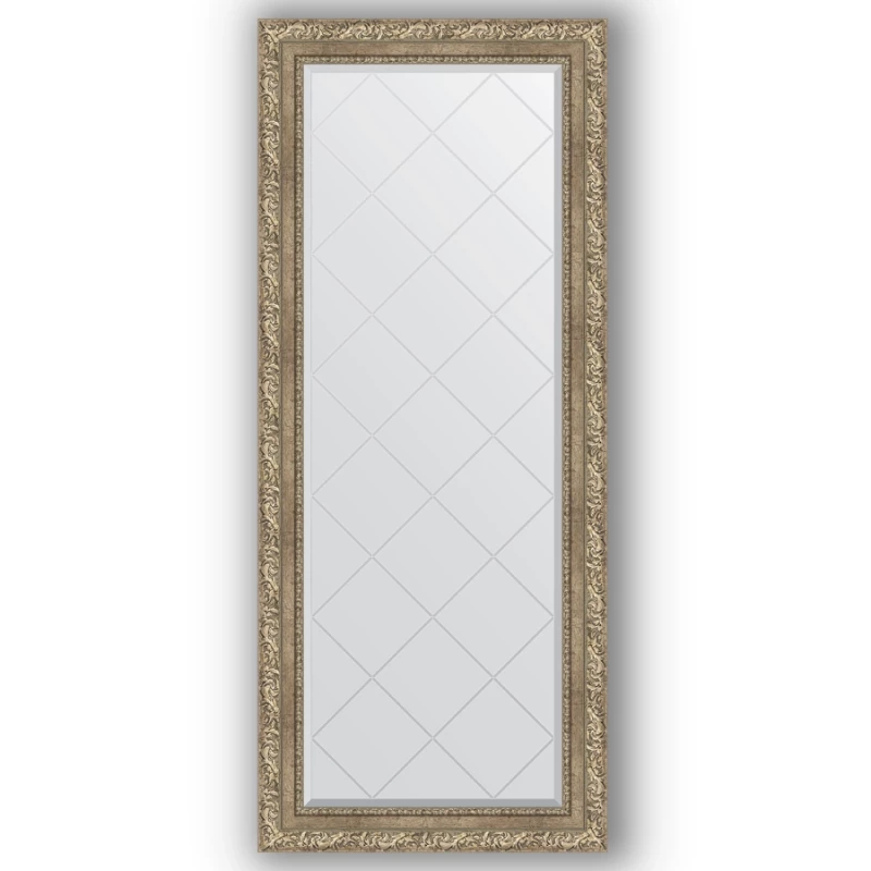 Зеркало 65x155 см виньетка античное серебро Evoform Exclusive-G BY 4143