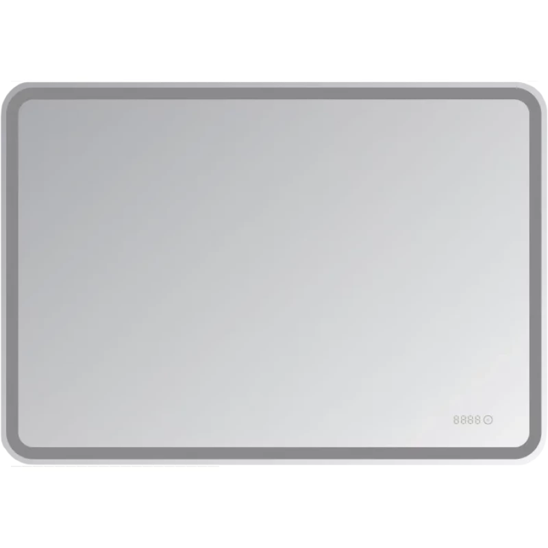Зеркало Misty Стайл D13 ЗЛП727 100x70 см, с LED-подсветкой, сенсорным выключателем, часами
