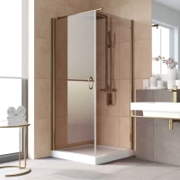 Душевой уголок Vegas Glass EP-Fis LUX 90*110 05 05 L 90x110 см L, профиль бронза, стекло бронза