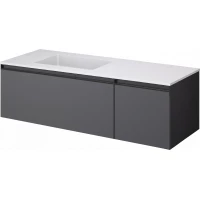 Тумба с раковиной Armadi Art Quatro Antracite 790-M2-140-A-A + 793-140-W-A 141 см L, подвесная, антрацит матовый