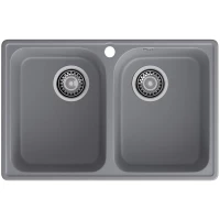 Кухонная мойка GranFest Quarz 15 73,7x47,8 см, темно-серый