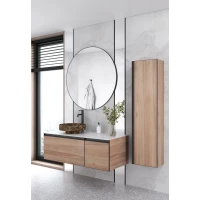 Комплект мебели Armadi Art Quatro Willow 790-M2-120-W-A + 792-120-W + 801-ED + 545-100-GM 121 см L, подвесной, со столешницей, ива