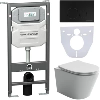 Комплект подвесной унитаз Ceramica Nova Balearica CN6000 + система инсталляции Ceramica Nova Envision Round CN1001B + CN1000