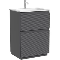 Тумба под раковину Sancos Folk Floor FL60FGS 59 см, напольная, темно-серый матовый