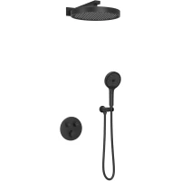 Душевой комплект Sancos Space SC3006MB 320 мм, с термостатом, черный матовый
