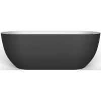 Акриловая ванна BelBagno BB70-1700-800-W/NM 170x80 см, отдельностоящая, черный матовый/белый
