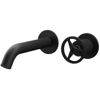 Смеситель для раковины Remer Chrono CH15PNO встраиваемый, без донного клапана, черный матовый