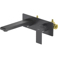 Смеситель для раковины Aquatek Лира AQ1413MB встраиваемый, без донного клапана, черный матовый