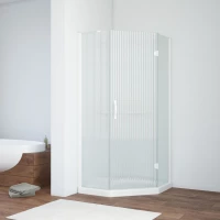 Душевой уголок Vegas Glass AFA-Pen NOVO 110 01 Moru R 110x110 см R, профиль белый, стекло рифленое