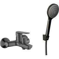 Смеситель для ванны Esko Lagos LG54GM с душевым гарнитуром, оружейная сталь матовый