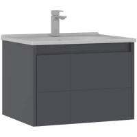 Тумба с раковиной антрацит матовый 65 см ORKA Likya 5002493