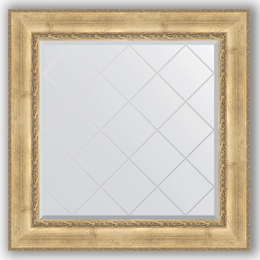 Зеркало 92x92 см состаренное серебро с орнаментом Evoform Exclusive-G BY 4342