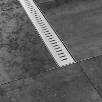 Душевой трап (лоток) Ravak Zebra X01434 84,4 см, с решеткой, перфорированный, нержавеющая сталь