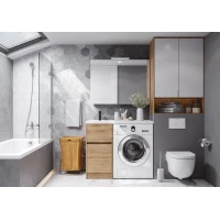 Комплект мебели дуб сантана 105 см Акватон Лондри 1A267001LH0C0 + 1A274901LH0C0 + 1A72833KLH01L + 1A267302LH010