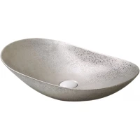 Раковина-чаша CeramaLux 7811АSS 61,5x36 см, накладная, серебряный