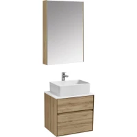 Комплект мебели дуб эльвезия/белый глянец 60 см Акватон Либерти 1A279401LYC70 + 1A280903LY010 + 732700B000 + 1A279302LYC70