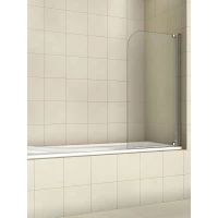 Шторка на ванну WeltWasser 100T1-80 10000001222 80 см, профиль хром, стекло прозрачное