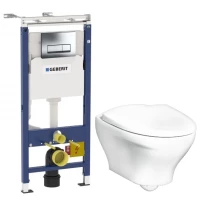 Комплект подвесной унитаз Gustavsberg Estetic GB1183300R1030 + система инсталляции Geberit 458.125.21.1