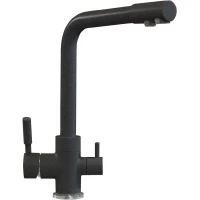 Смеситель для кухни с подключением к фильтру черный Polygran Высокий Дуо 627505