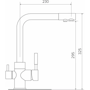 Изображение товара смеситель для кухни с подключением к фильтру черный polygran высокий дуо 627505