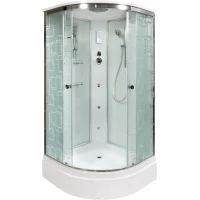 Душевая кабина 90x90x220 см Deto EM2790GM+EL матовое с прозрачным узором