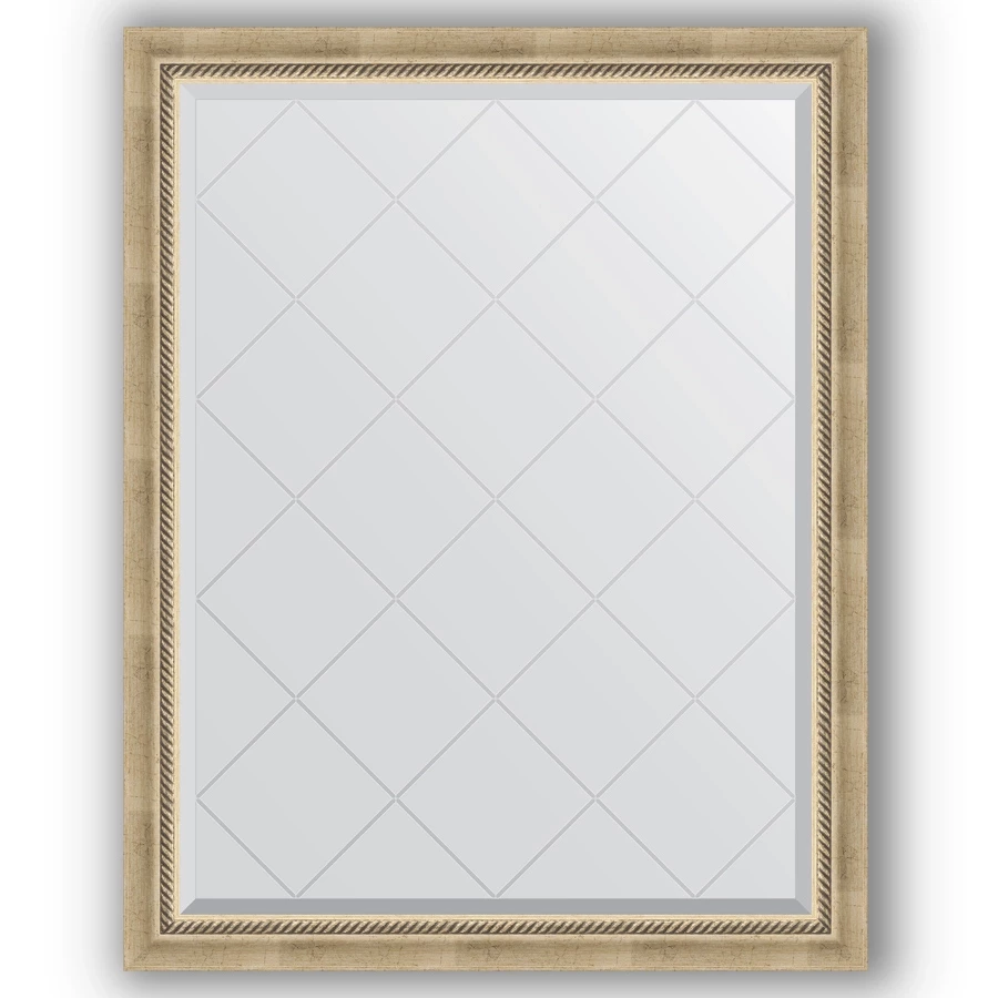 Зеркало 93x118 см состаренное серебро с плетением Evoform Exclusive-G BY 4347