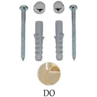 Комплект вертикальных крепежей для унитаза/биде с заглушками цвета золото Kerasan Retro 760391gold