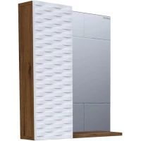 Зеркальный шкаф 65x75 см дуб веллингтон/белый матовый L Grossman Альба 206501