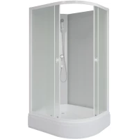 Душевая кабина Niagara Promo P100/70/26L/MT/BK 100x70x200 см L, без крыши, средний поддон, профиль белый, стекло матовое