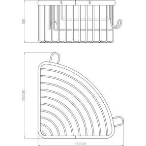 Изображение товара полка для ванной rav slezak colorado coa0801mgk 20,5x20,5 см, угловая, оружейная сталь матовый