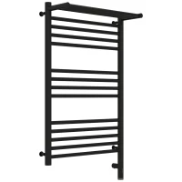 Полотенцесушитель электрический 800x500 черный матовый МЭМ правый Сунержа Богема с полкой 3.0 31-5807-8050