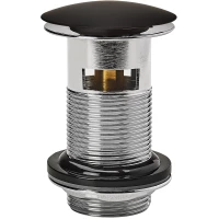 Донный клапан для раковины Wirquin 30722855 с переливом, черный матовый