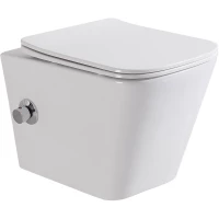 Унитаз подвесной BelBagno Due BB3103CHR-BS/SC безободковый, с функцией биде, с сиденьем микролифт, белый