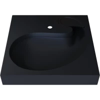 Раковина Uperwood Comforty 2930205138 60x60 см, над стиральной машиной, с кронштейнами, черный матовый