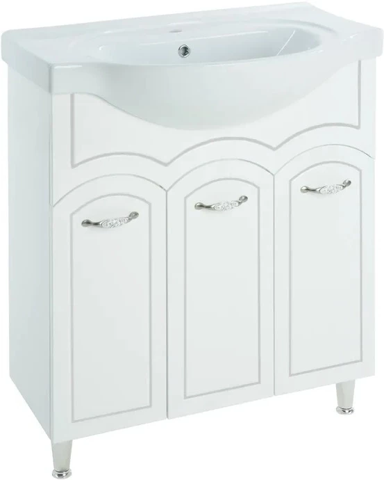 

Тумба белый глянец серебряная патина 67,3 см Bellezza Амелия 4630311000398