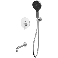 Смеситель для ванны Whitecross Y YSET06TOPNIB встраиваемый, с душевым гарнитуром, никель матовый