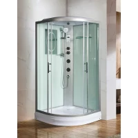 Душевая кабина WeltWasser Werra 904 10000003232 90x90x217 см, с крышей, гидромассажем, низкий поддон, профиль матовый хром, стекло прозрачное