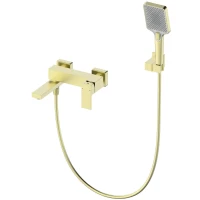 Смеситель для ванны Wonzon & Woghand Cube WW-88639016-BG с душевым гарнитуром, золотой матовый