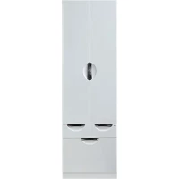 Пенал Misty Орхидея П-Жас05060-011К2Я напольный, с бельевой корзиной, белый глянец