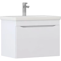 Тумба под раковину Vigo Grani 165 66,4 см, подвесная, белый глянец/белый матовый