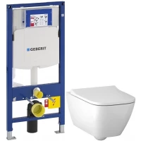 Комплект подвесной унитаз Geberit Smyle Square 500.683.00.2 + система инсталляции Geberit 111.300.00.5