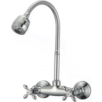 Смеситель для кухни D-Lin D142808-T с гибким изливом, хром