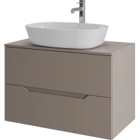 Тумба с раковиной Orange Line Li-80TuLMDF+B08-500W 80,2 см, подвесная, со столешницей, латте матовый