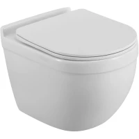 Унитаз подвесной BelBagno Senso BB017CH-TOR/SC безободковый, торнадо, с сиденьем микролифт, белый