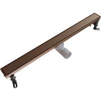 Душевой трап (лоток) Knotlor Terra SDRW0700RB 70 см, с решеткой, 2 в 1 под плитку, бронза матовая