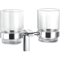 Стакан для зубных щеток Cezares Ultima CZR-F-8930A двойной, настенный, хром